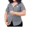 Women's Striped Button-Up Shirt Wholesale
