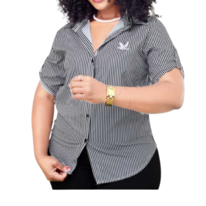 Women's Striped Button-Up Shirt Wholesale