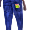 Designer Ripped Denim Jeans with Dollar Patch (Wholesale) - Image 2